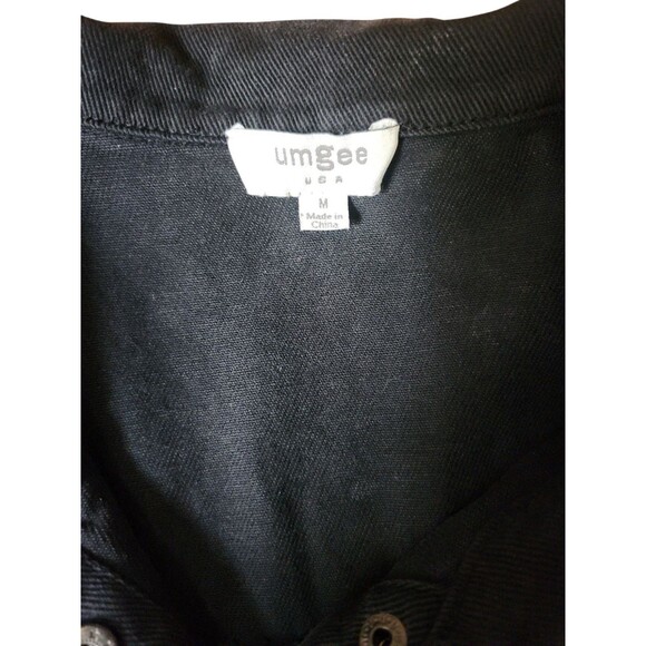 Umgee Denim Roll Tab Mechanic Coveralls Womens M Black Raw Hem Flawed Grunge - Picture 6 of 12